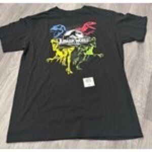 Jurassic World Raptor Graphic T Shirt Youth XL Black Dinosaur Tee NWT